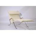 Replica di Sedia Chaise Grasshopper in Pelle Marrone FK87