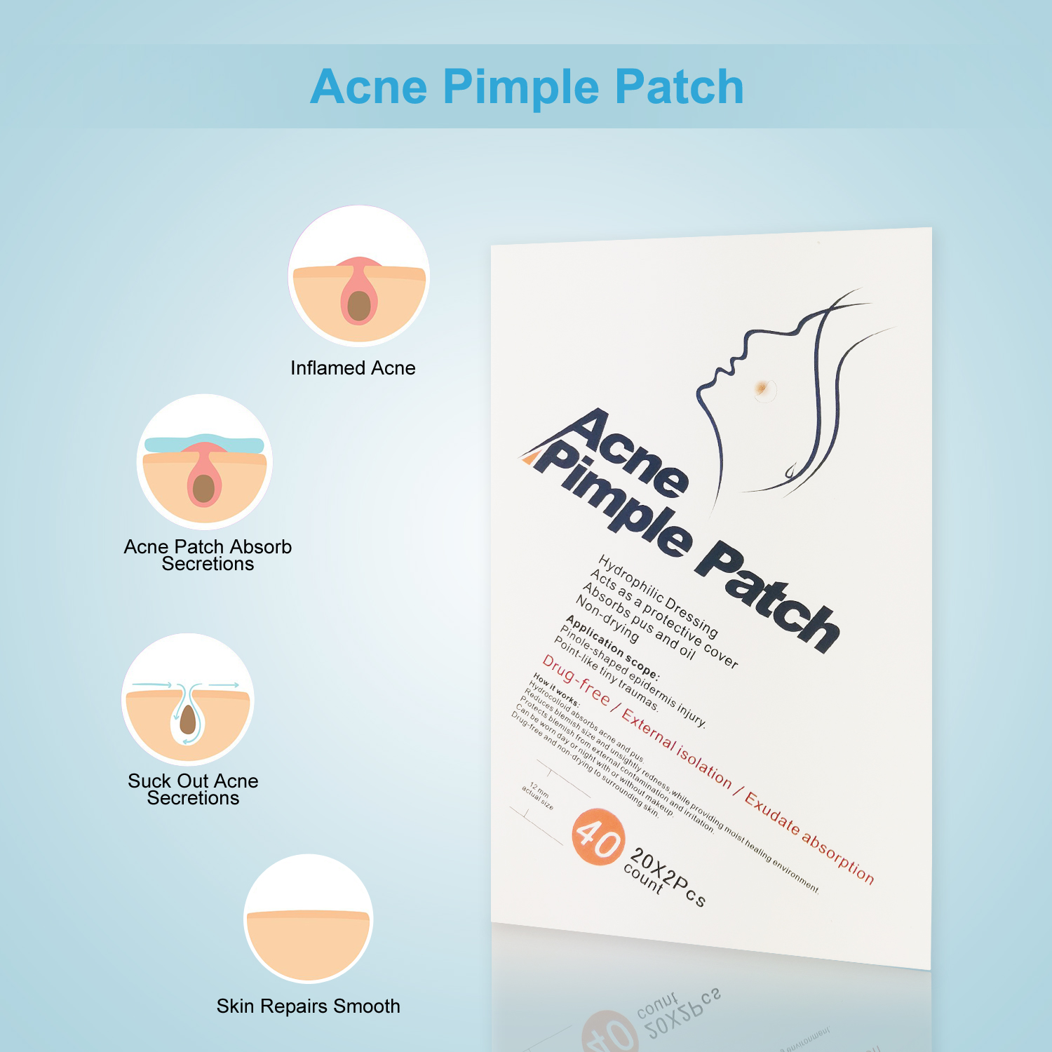 Celecare Pickple Master Patch Hydrocolloid Acne Punkte Aufkleber 12mm 20*2 Stcs Ein Box Acne Aufkleber