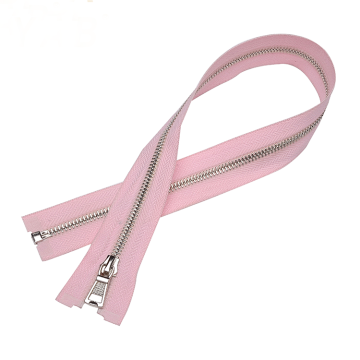 Pink Zip Tape Metal Zip Teeth Separating Zipper