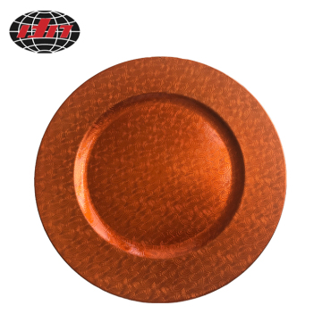 Orange plastic Plate with Metallic Finish