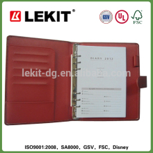 leather refillable ring binder file folder notebook organizer