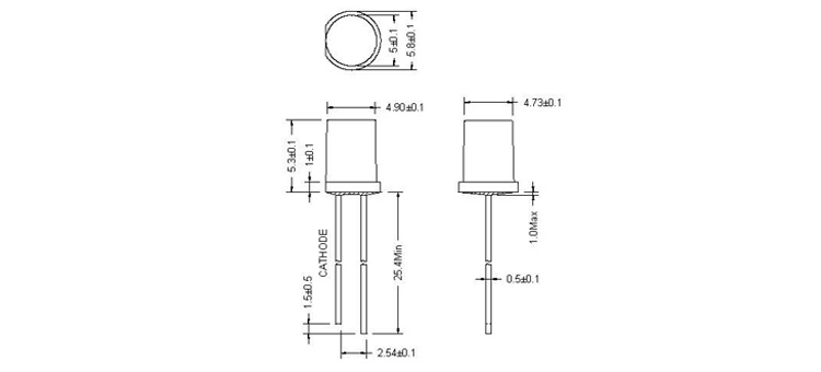 5mm flat top LED size