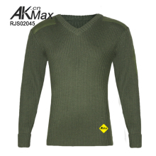 Tactical Olive Green Wool Winter Sweater for Men