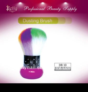 colorful brush nails dusting brush