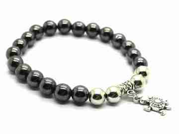 Magnetic Bracelets hematite gemstone beads with alloy pendant