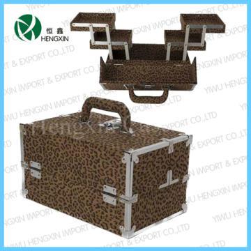 Fashionable Leopard Grain Professional  Aluminum Cosmetic Case