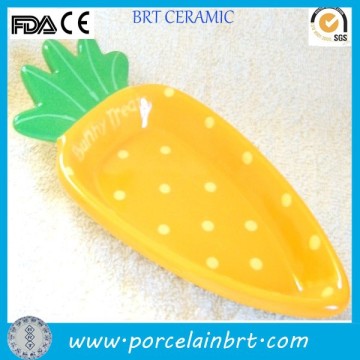 Yellow carrot shaped new product porcelain Candy Bowl