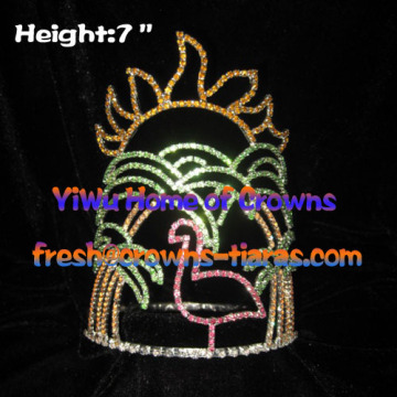 7inch Lovely Crystal Flamingo Crowns