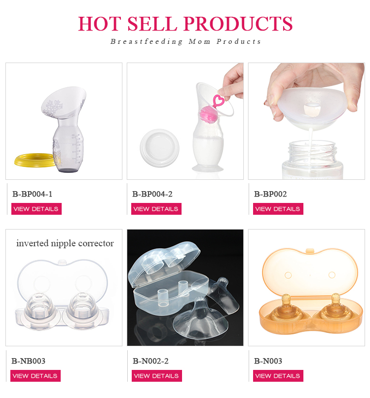 BPA Free Milk Saver Stopper Suction Manual Silicone Breast Pump with Lid