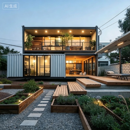 Luxury Tiny Container Home Prefabricated Farm House Glamping Villa with Full Bathroom Kitchen