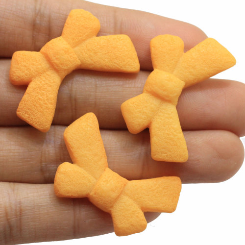 Newest Resin Design Flatback Bowknot Biscuit Ornament Beads DIY Artificial Sweet Food Craft Keychain Art Decor Hairpin Making