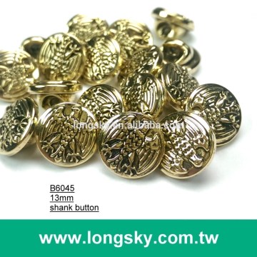(#B6045/13mm) Taiwan produced eagle pattern small shank buttons for young shirts