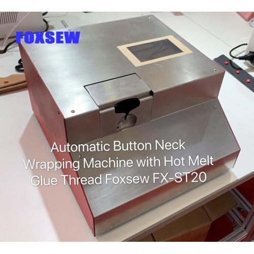 Automatic Button Neck Wrapping Machine with Hot Melt Glue Thread