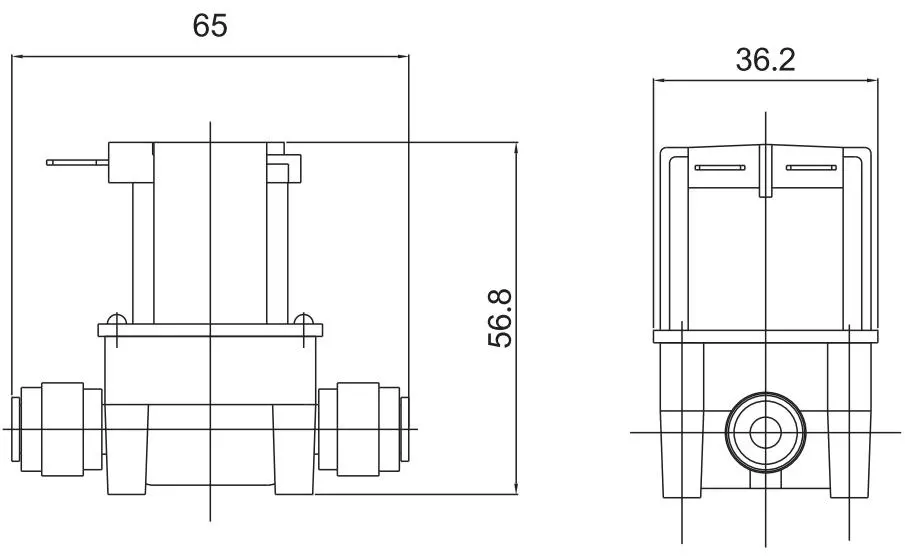 Dimension of Push Fit Type Plastic Solenoid Valve: