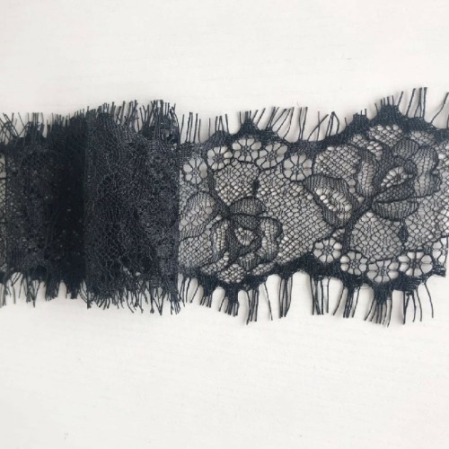 Black Nylon Eyelash Lace Trim