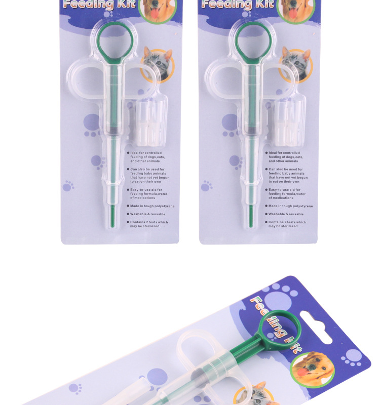 Factory High Quality Usableness Double-headed Pet Syringe Type Medicine Feeder