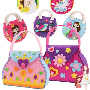 Girls' DIY Craft Bag: Creative Paste Toys, Fashion Felt Designs & Other Craft Supplies