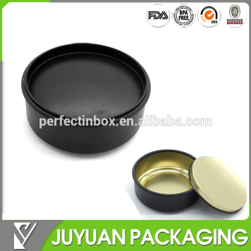 Custom black empty round metal car wax tin box