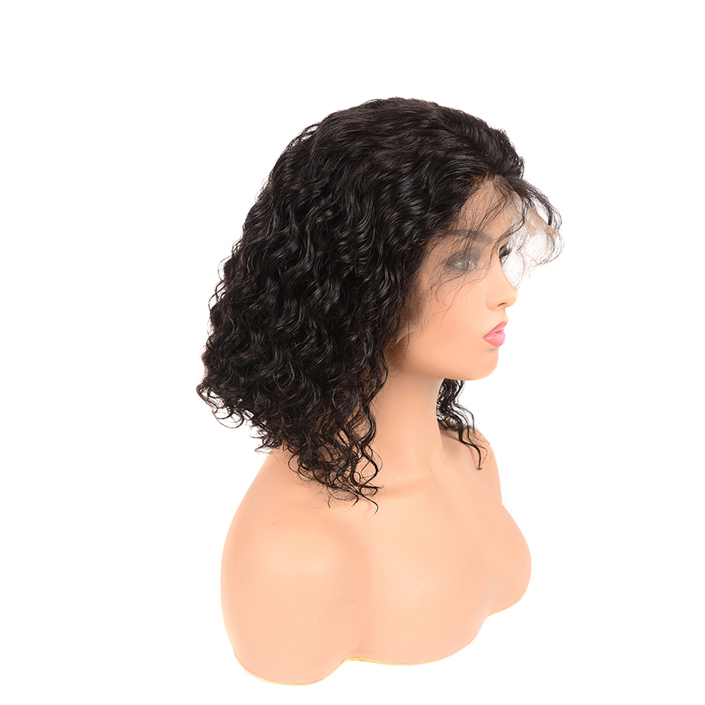 Cheap Lace Frontal Wig Xuchang Short Deep Curly Glueless Wigs, Deep Wave BOB Lace Front Wig