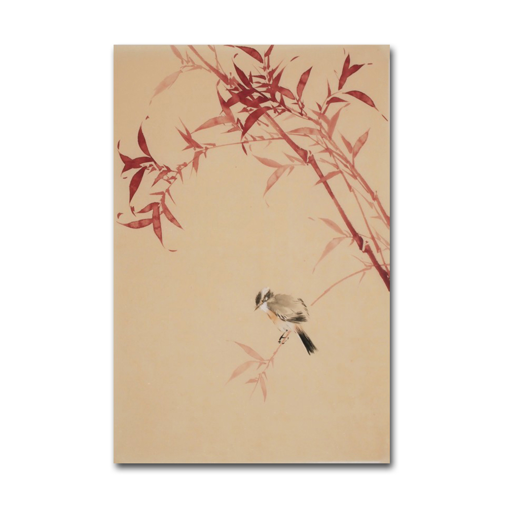 Handmade Natural Scenery Birds Landing on The Branch Flower Chinese Ink Painting Art Decor