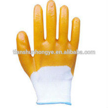 Oil Acid-Base Resistance PVC Yellow 3/4 Coated Safety Glove