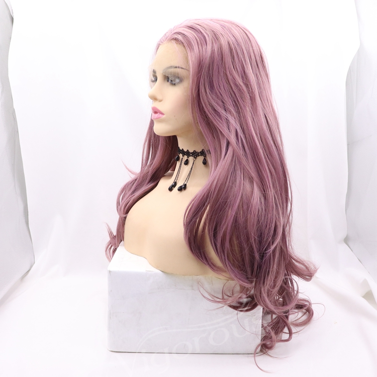 Vigorous mono long premium high quality straight wholesale black women synthetic hair wigs with lace fro