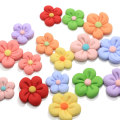 100Pcs Mix Colors Flower Flatback Resin Cabochons Scrapbook Craft DIY Embellishments Decor Headwear Accessories