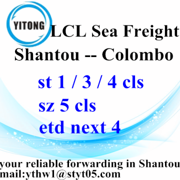 Shantou LCL Consolidation Freight Agent to Colombo