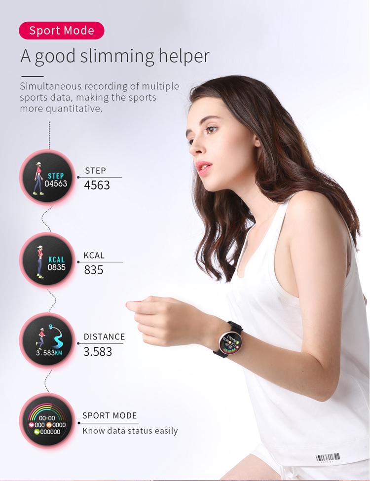 skmei b36 beautiful wrist smart for women sport watch heart rate