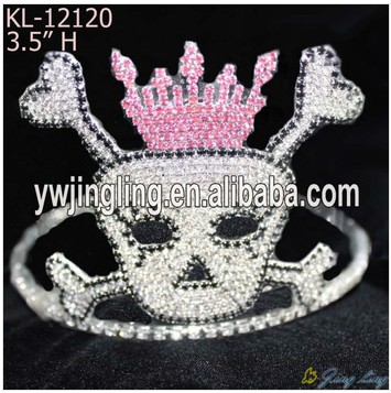 Halloween Holiday Rhinestone Skull Pageant Crowns