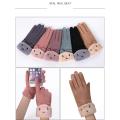 Warm gloves female outdoor touch screen gloves