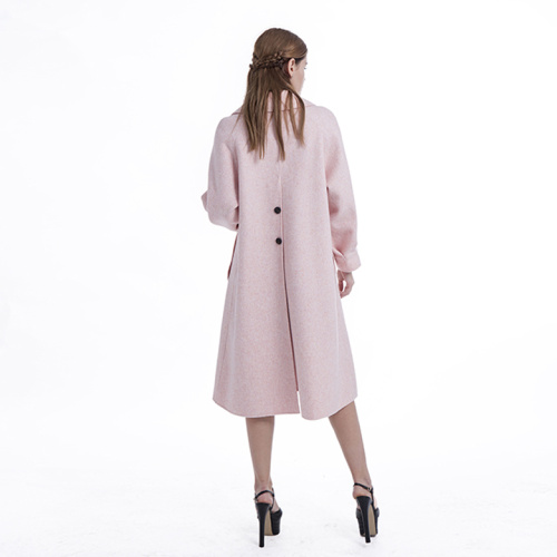 Pink single breasted cashmere coat