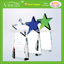 Best Sale Crystal Tower Shape Pink Crystal Star Awards With Personalized Logo Engraved
