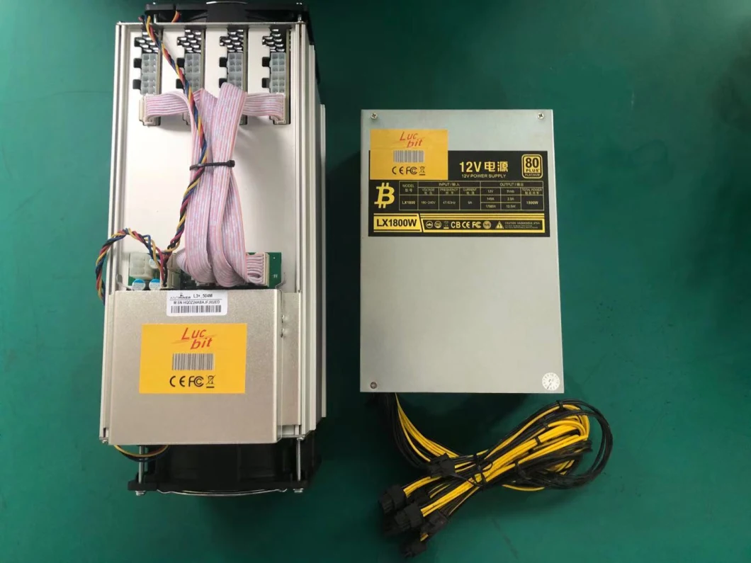 Lucbit L3+ Blockchain Hot Selling Asic Miner Ltc Bitmain Antminer Litecoin Miner L3+ L3++ 504mh/S 580mh/S with PSU L3+