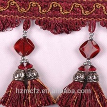 Hot sell antique fringe,hanging fringe trimming,colored cotton tassels