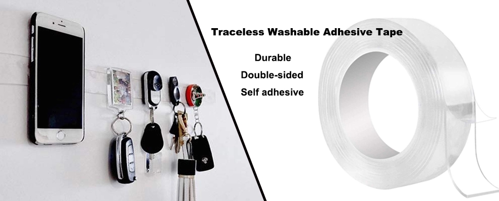 Reusable Nano Adhesive Tape,Transparent Double-Sided Adhesive Multi-Functional Tape