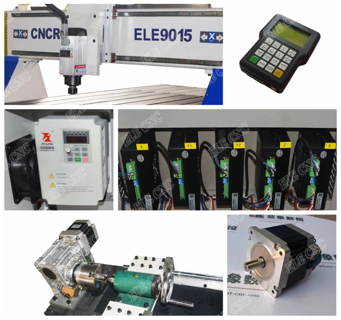 9015 4th Axis Woodworking CNC Router Machinery with Rotary Device, PCB CNC Router Sale in India