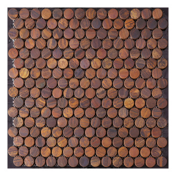 Antique Effect Round Penny Bronze Copper Metal Mosaic Tile - SW-18177