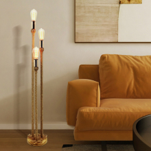 Bamboo Antique Rope LED Floor Lamp