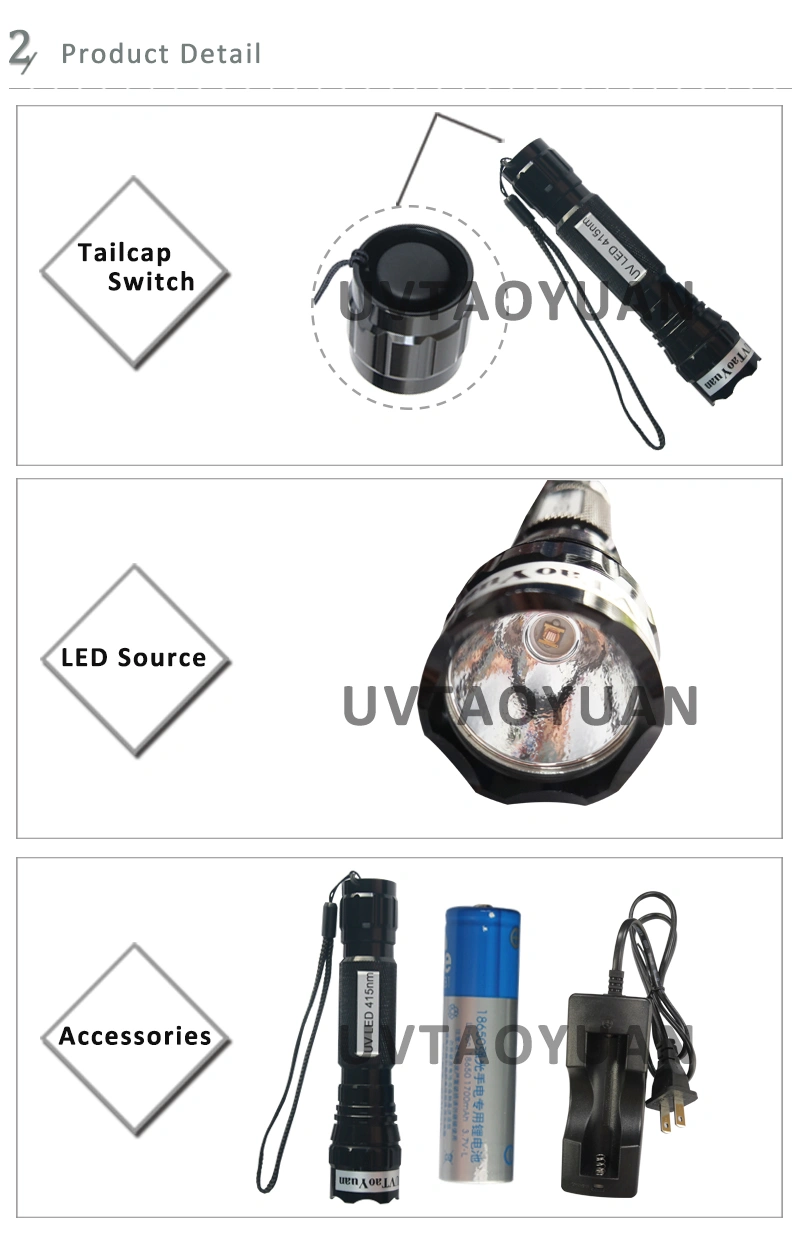 UV LED 415nm High Power Flashlight