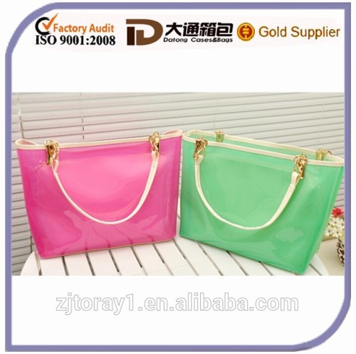 Large Fashion Candy Color Women Transparent PVC Handbag