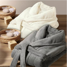 Hot sell Autumn and Winter pure color women fleece plush crop winter robes night gown