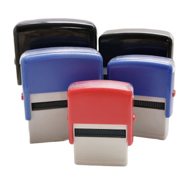 Multi-Size Rectangle Office Rubber Self-Inking Stamp in Black, Blue, and Red
