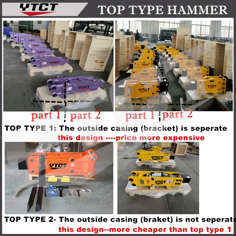 Black Color Hydraulic Breaker Ytct10b Soosan Hydraulic Breaker