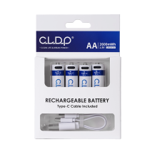 4pack 1.5V Lithium AA USB rechargeable battery