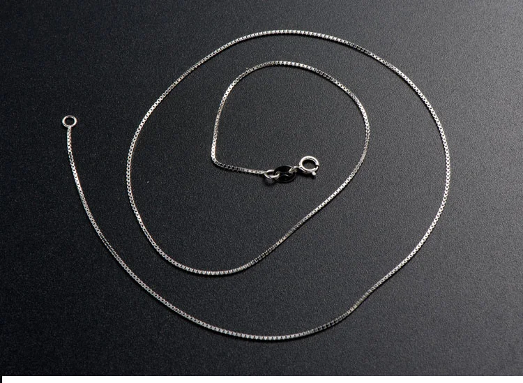 Fashion 925 Sterling Silver Box Chain Necklace