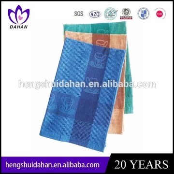 100% cotton waffle weave jacquard dish towel/ tea cloth