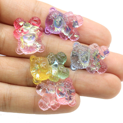 Encantos de resina de oso artificial Kawaii oso de goma con purpurina animal para DIY pendientes colgantes fabricación de joyas