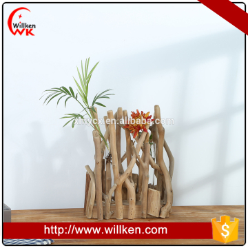 Indoor home decor wod flower pot planter decoration craft