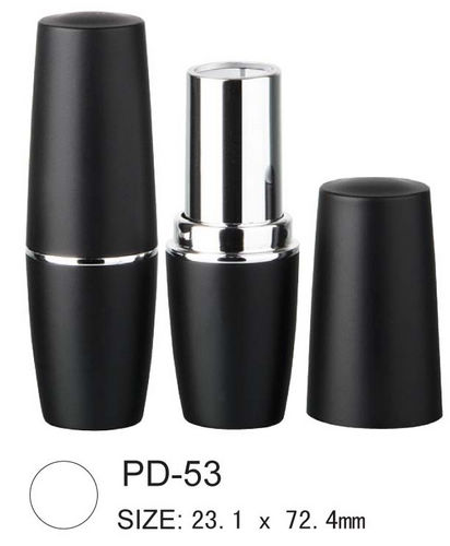 Black Plastic Lipstick Tubes Round Lip Balm Tube